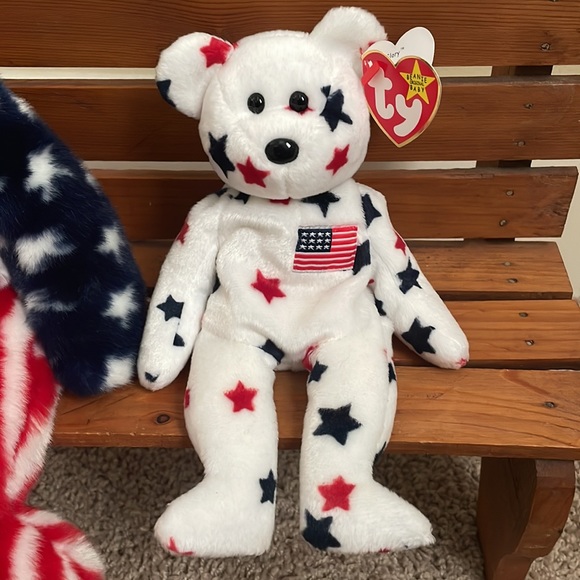 💙1999 Beanie Buddy Spangle 🇺🇸 & baby Glory 1997 - Picture 10 of 12